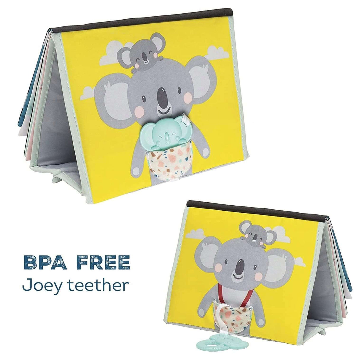 TAF TOYS książka sensoryczna kontrastowa LUSTERKO z gryzakiem, BPA free, dla niemowląt 0m+
