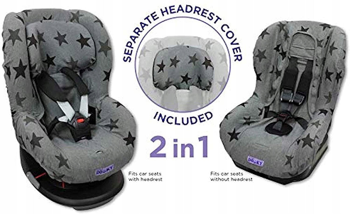 DOOKY SEAT COVER pokrowiec UNIWERSALNY GR1, czarny pokrowiec na fotelik 2w1 z oparciem i bez