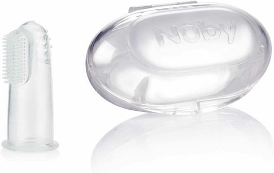 NUBY Οδοντόβουρτσα δαχτύλου σιλικόνης + θήκη