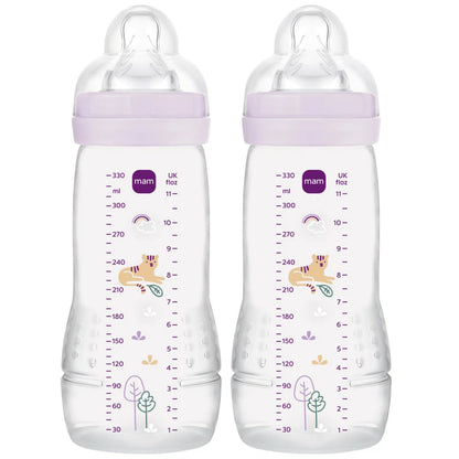 MAM Easy Active bottle set, 2 × 330 ml, 4+ months, size 3 teat, TIGER
