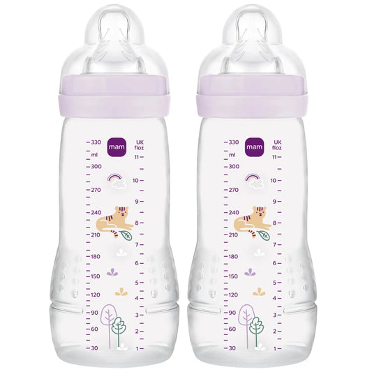 MAM Easy Active σετ μπιμπερό 2x 330 ml 4+ μηνών θηλή 3 ΤΙΓΡΗΣ