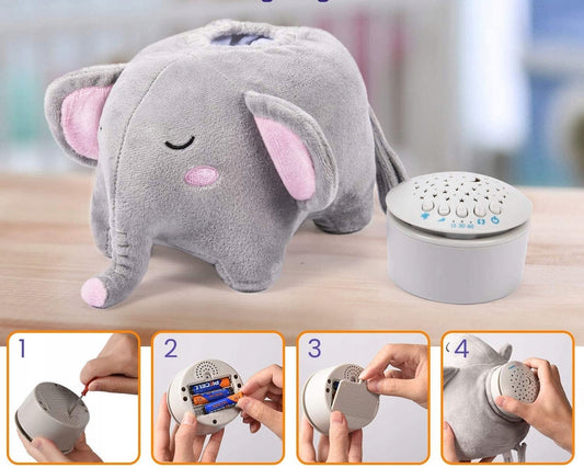 MOMCOZY προβολέας αστεριών παιχνίδι λούτρινο 15 μελωδίες και ήχους 13x19 εκ. ΕΛΕΦΑΝΤΑΣ