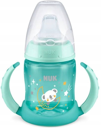 NUK Learner Cup KUBEK 150 ml wskaźnik temperatury ŚWIECI W CIEMNOŚCI, zielony kubek niekapek z uchwytami