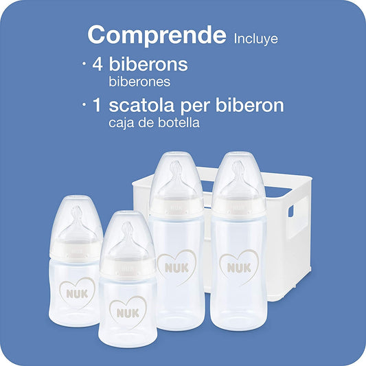 NUK First Choice +temperature-controlled bottle starter setbottle 120 ml x2, bottle 240 ml x2 +