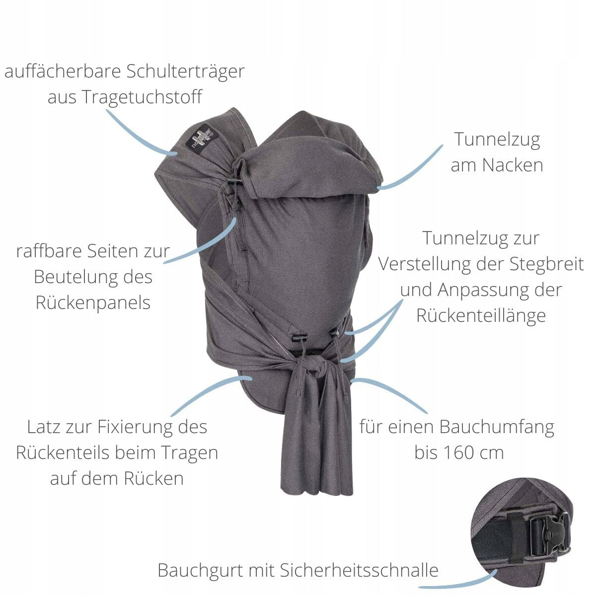 HOPPEDIZ hop-tye buckle ergonomic baby carrier 0–30 months