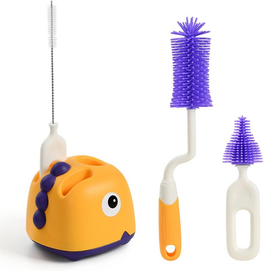 VICLOON 3in1brushes for cleaning bottles, teats and strawscolour yellow/white/purplethe dimensions of the