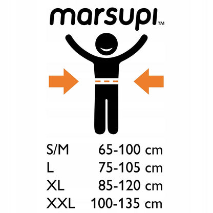 MARSUPI 2.0 nosidełko ergonomiczne XL 3,5 - 15 kg, regulacja rozmiaru S/M do XXL, 65-135 cm