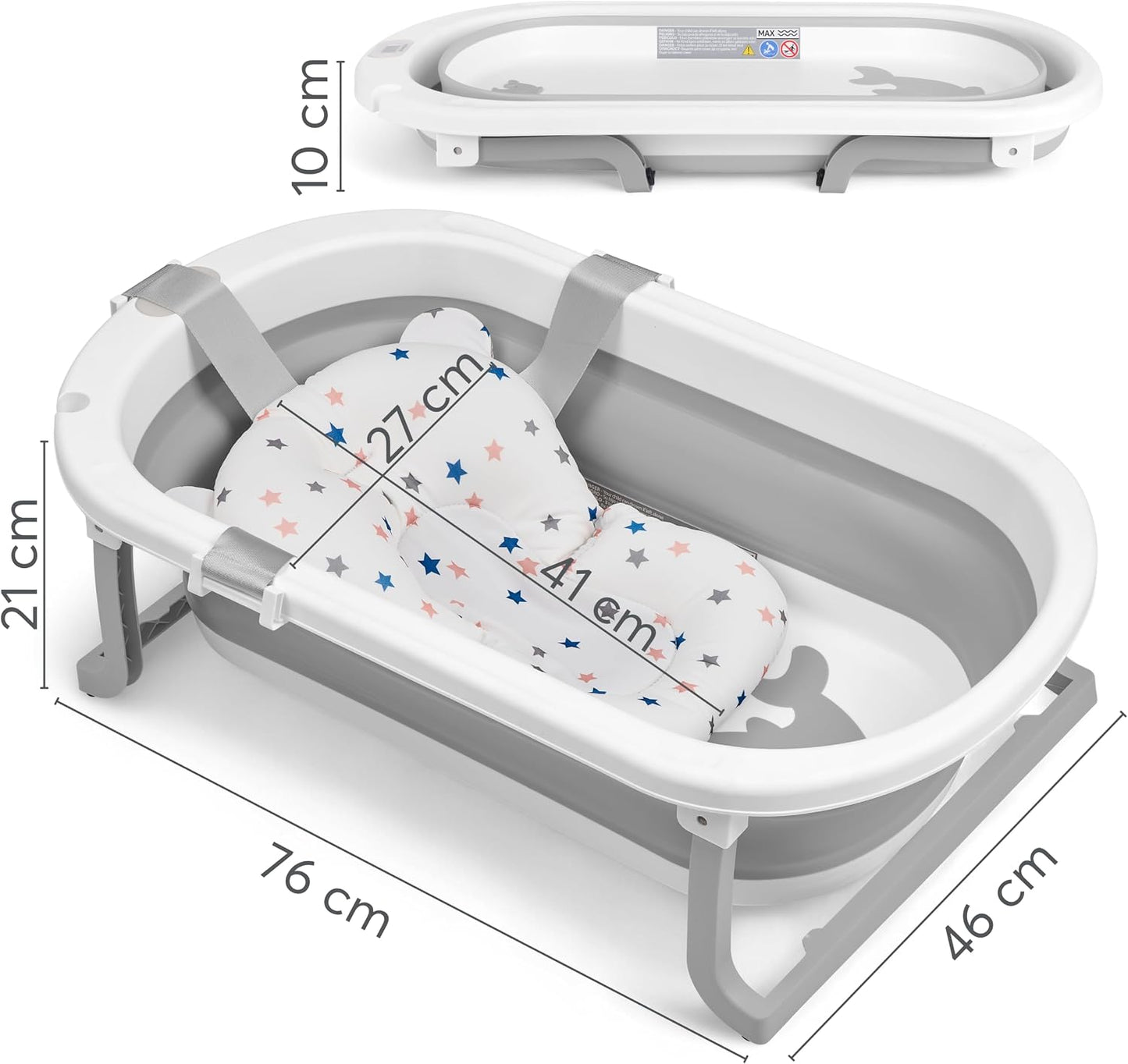 KikkaBoo Willy Klappbadewanne mit Thermometer 0-36 Monate