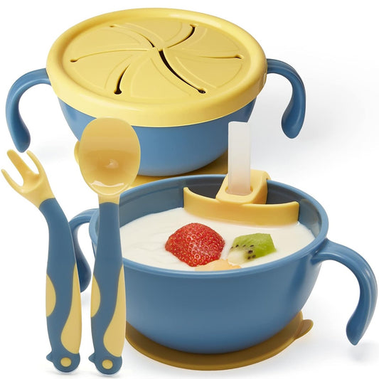 HAHALAND 3in1 Snackbehälter, Becher und Besteck 10 M+