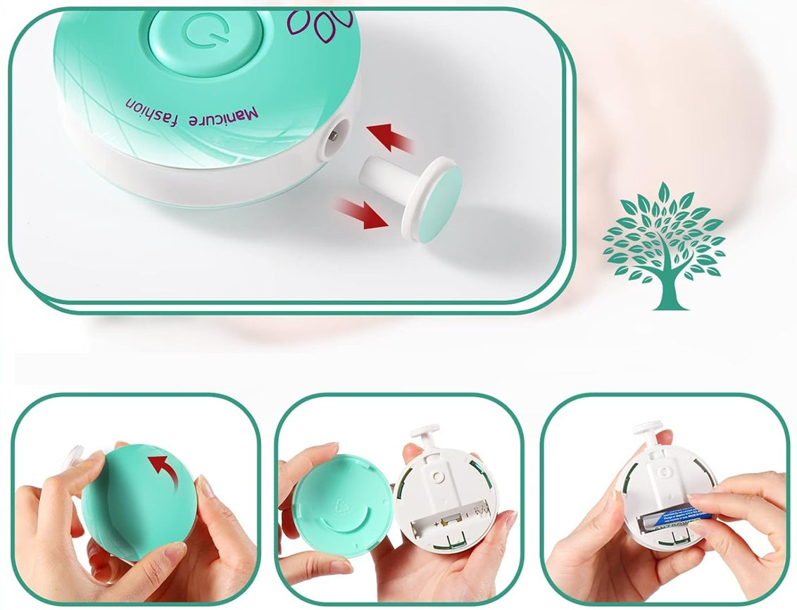 BRENCCO Manicure elektryczny pilnik do paznokci 6 końcówek 6,5 x 6,5 cm – zdjęcie 3