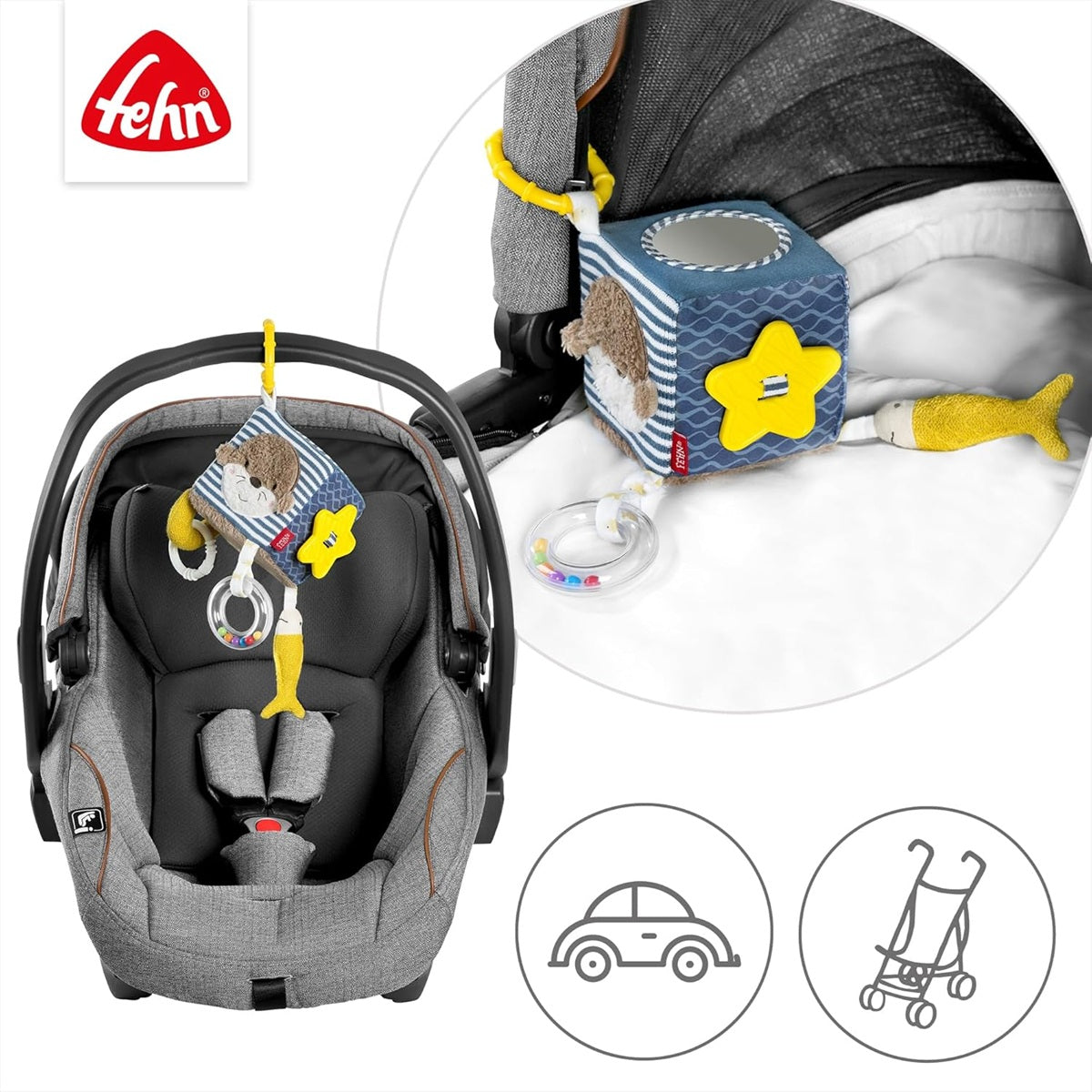 FEHN Otter Theo stroller, crib, car seat hanger