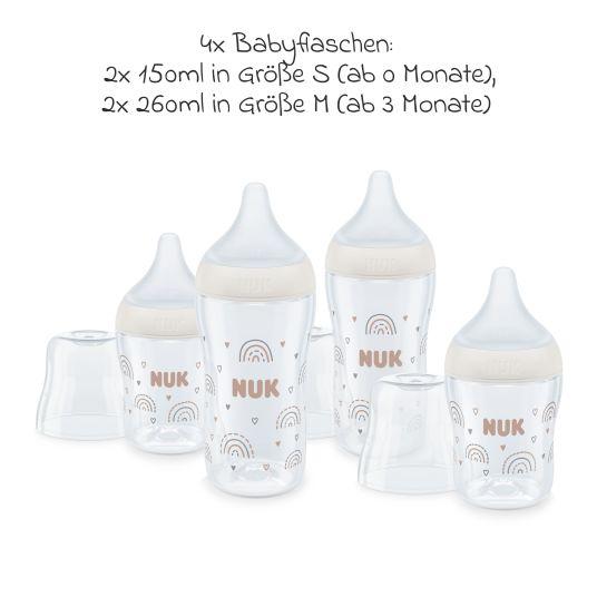 NUK Perfect Match Rainbow set de început cu biberoane 150 / 260 ml 3 luni+