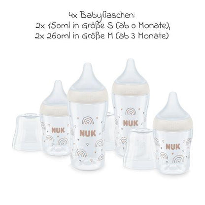 NUK Perfect Match Rainbow set de început cu biberoane 150 / 260 ml 3 luni+