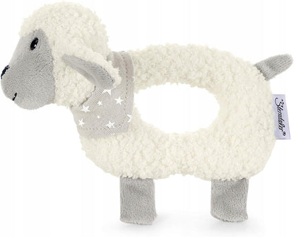 STERNTALER Owca Stanley grzechotka "N. pluszowa zabawka dla niemowląt 0+, 16 cm, miękka i bezpieczna