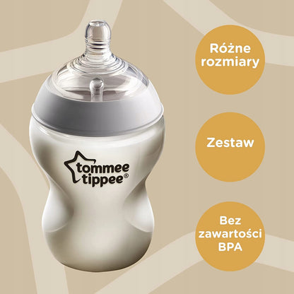 TOMMEE TIPPEE zestaw startowy butelki, smoczki 9el. butelka 0m+ bez BPA, różne rozmiary
