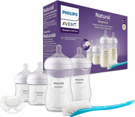 PHILIPS AVENT Natural Response set de 4 biberones, chupete y cepillo