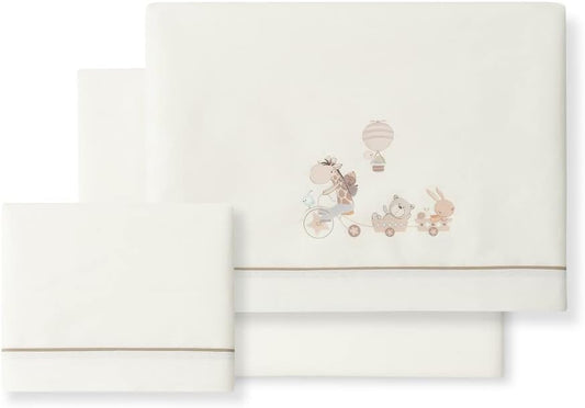 INTERBABY σετ κλινοσκεπασμάτων 3 τεμαχίων 60x120 / 40x60 / 103x150 + κρεμαστό διακοσμητικό