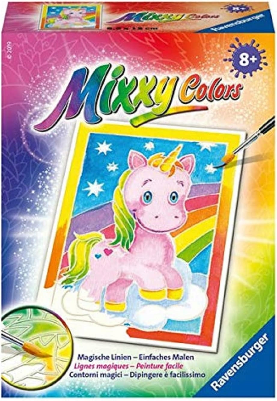 RAVENSBURGER Mixxy Colors szablon do malowania jednorożec 8,5 x 12,5 cm