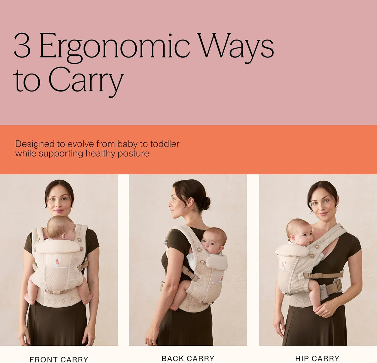 ERGOBABY ADAPT SoftFlex MESH εργονομικό μάρσιπο 3,2-20 κιλά