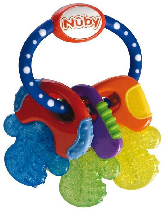 NUBY IcyBite Σιλικόνη Δακτύλιος Οδοντοφυΐας με Ψύξη 9 x 14 cm ΚΛΕΙΔΙΑ