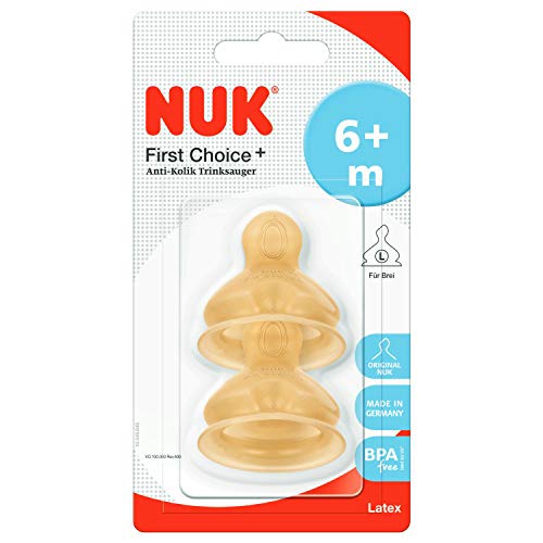 NUK First Choice Plus θηλές από λάτεξ L x2 για παχύρρευστη τροφή