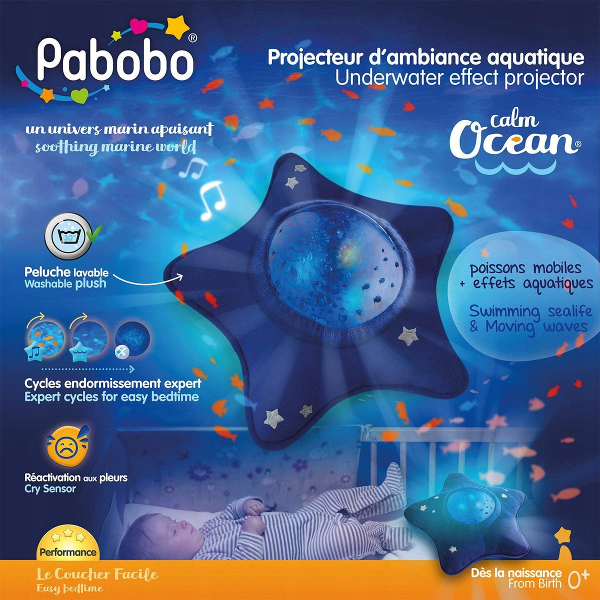 PABOBO Προβολέας Ωκεανού Tranquil με μελωδία "Ω