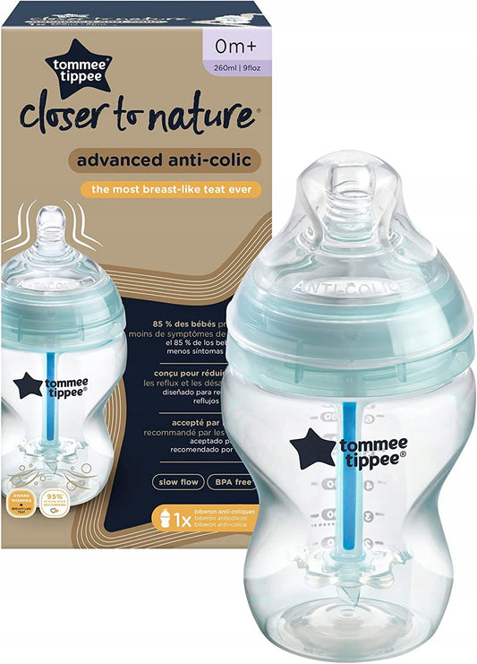 TOMMEE TIPPEE butelka advanced anti-colic 260ml 0+ antykolkowa butelka z ustnikiem BPA free
