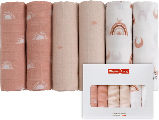 GLLQUEN pannolini in mussola 70cm x 70cm x6pezzi