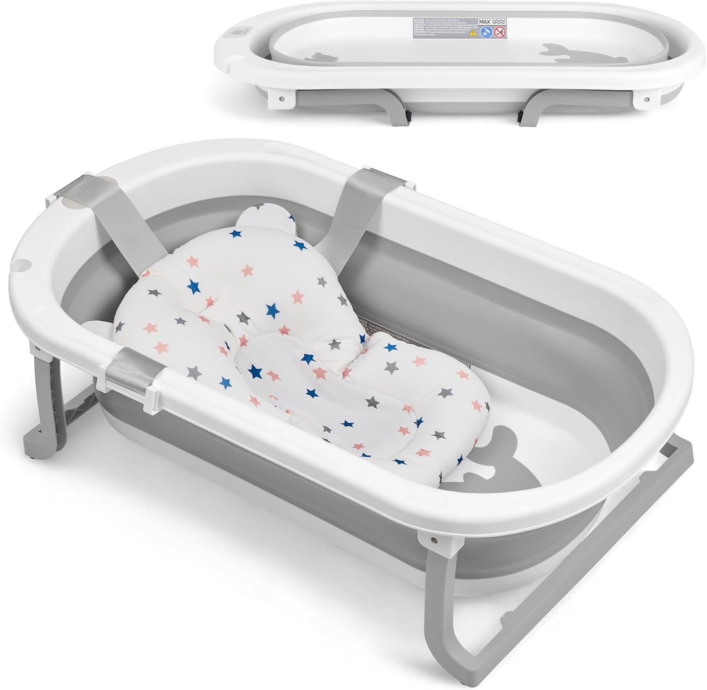 KikkaBoo Willy Klappbadewanne mit Thermometer 0-36 Monate
