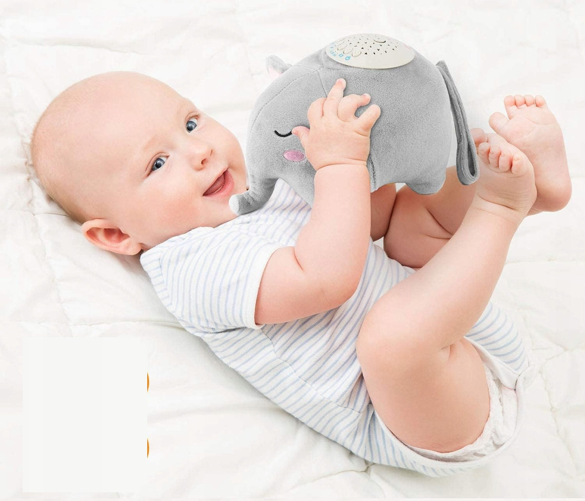 MOMCOZY προβολέας αστεριών παιχνίδι λούτρινο 15 μελωδίες και ήχους 13x19 εκ. ΕΛΕΦΑΝΤΑΣ
