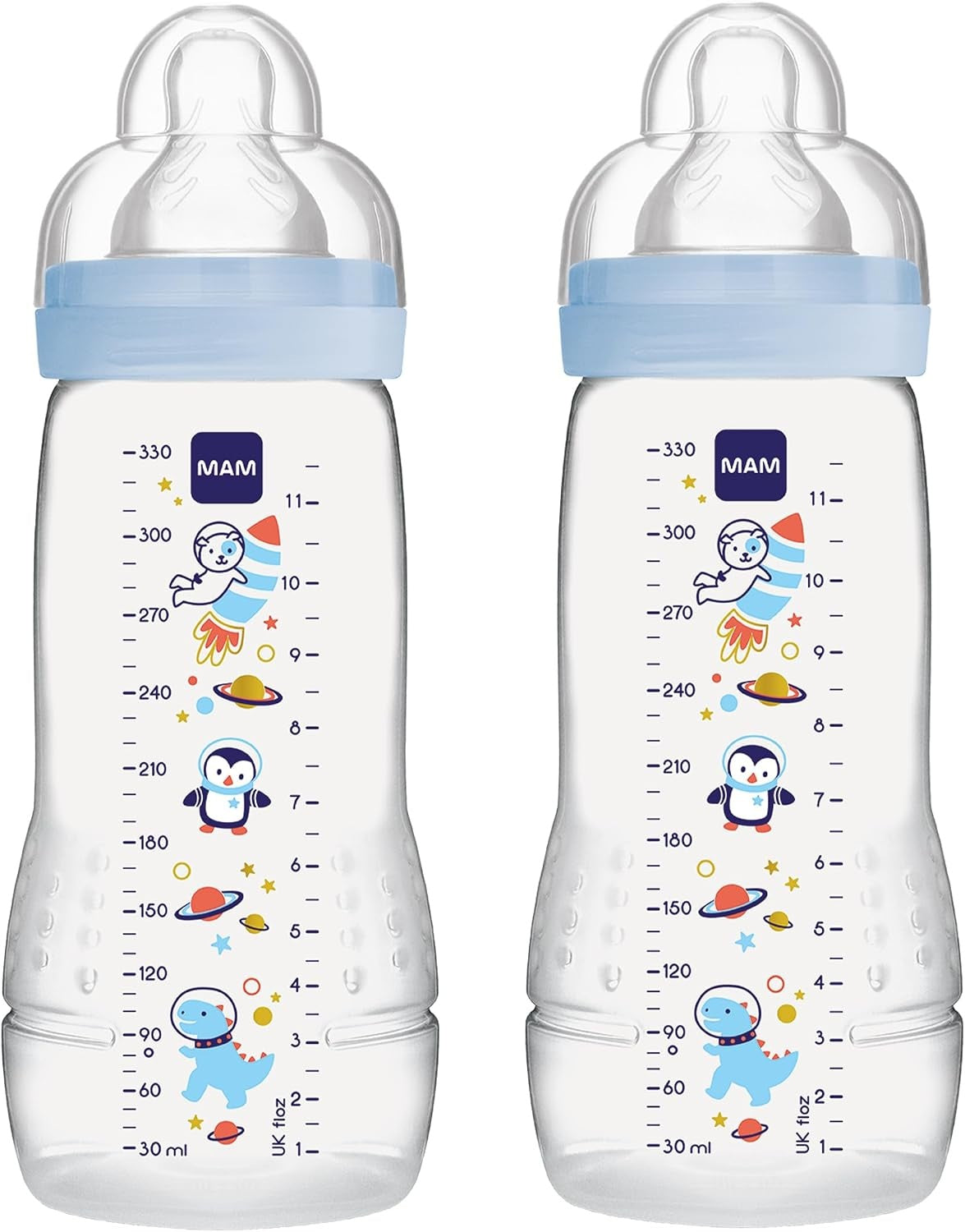 MAM Easy Active Flaschenset 2x 330 ml 4 Monate+ Sauger 2 KOSMOS