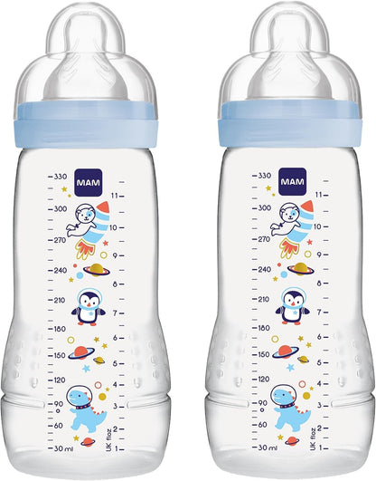 MAM Easy Active Flaschenset 2x 330 ml 4 Monate+ Sauger 2 KOSMOS