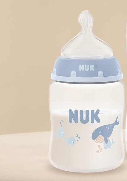 NUK First Choice zestaw 4x butelka 150/300 ml smoczki S/M 0-3m+ WIELORYB