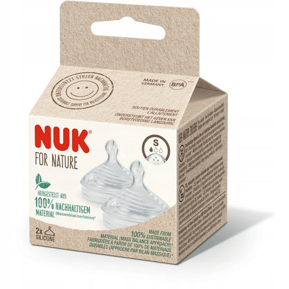 NUK for Nature Θηλή μπιμπερό x2 S 0-6m