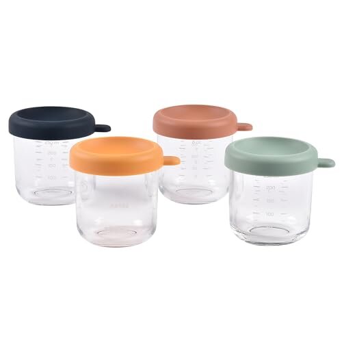 Béaba Sunrise γυάλινα δοχεία τροφίμων με καπάκι 250ml x4