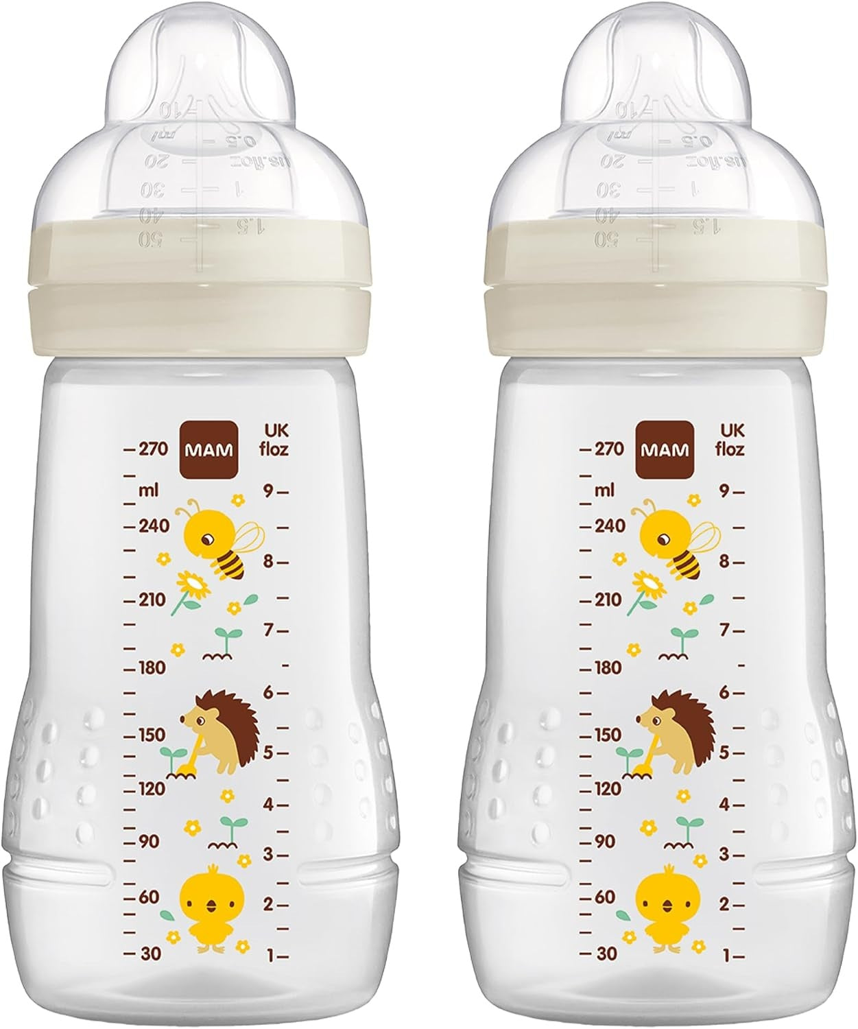 MAM Easy Active zestaw butelek 2x 270 ml wiek 0+ smoczek 1 ŁĄKA