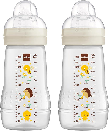 MAM Easy Active zestaw butelek 2x 270 ml wiek 0+ smoczek 1 ŁĄKA