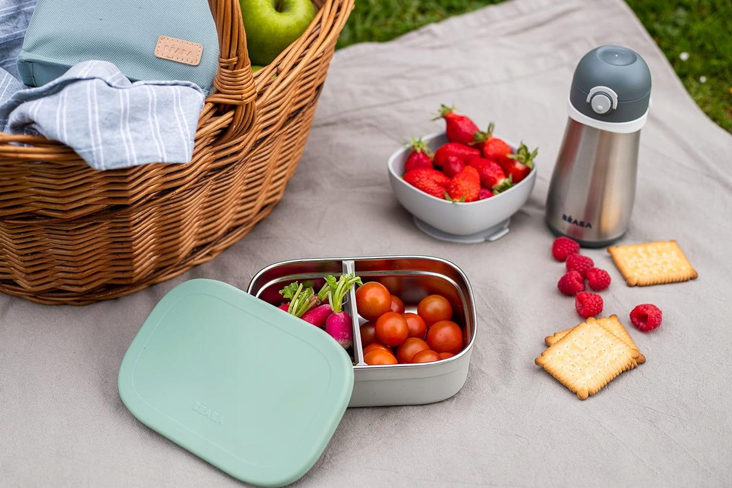 BEABA śniadaniówka lunchbox STAL nierdzewna 760ml z przegrodami
