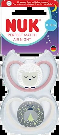 NUK Perfect Match Air Night πιπίλες 0-6 μηνών