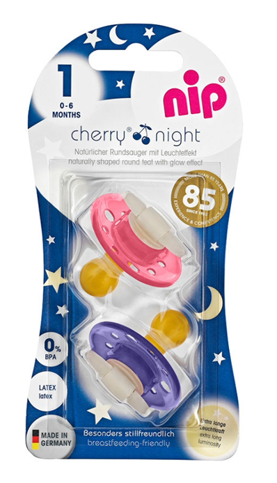 NIP CHERRY NIGHT πιπίλα x2 0-6 μηνών
