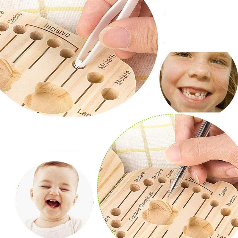 LOVE BABY Ξύλινο Κουτί για Αποθήκευση Παιδικών Δοντιών ΙΤΑΛΙΚΗ ΓΛΩΣΣΑ