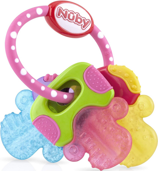 NUBY IcyBite Silikon-Beißring kühlend 9 x 14 cm SCHLÜSSEL