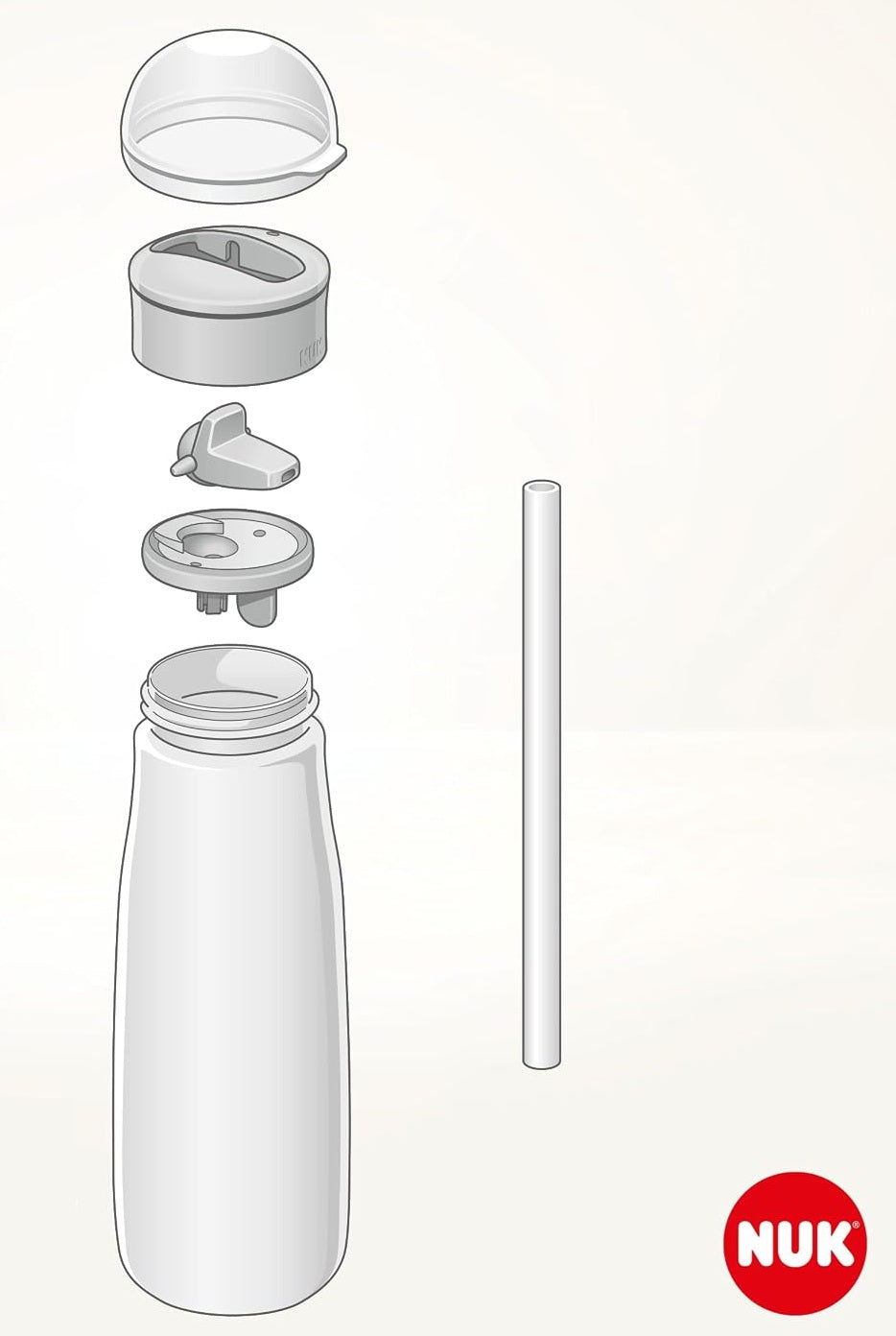 NUK Mini-Me Flip straw bottle with foldable spout 450 ml 12 m+