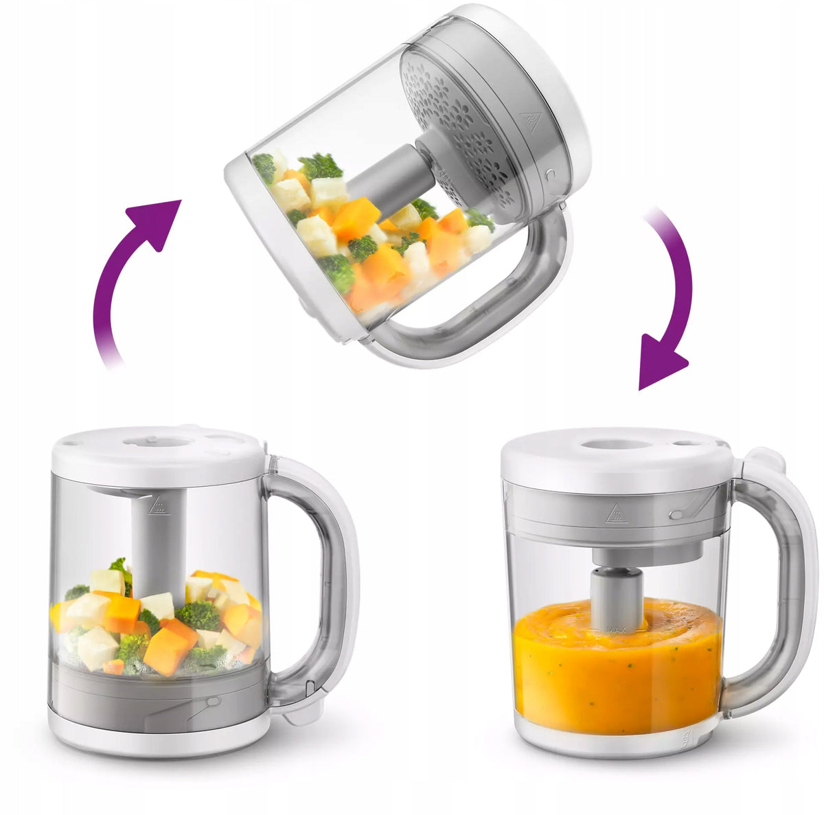 PHILIPS AVENT SCF885/01 4în1 aparat de gătit cu aburi, blender, încălzitor, dispozitiv de dezghețare 1000ml