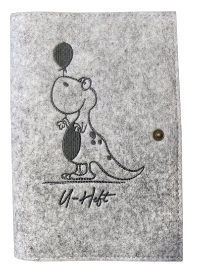LUXDAG filcowe etui na kartę ciąży DINOZAUR 15,5 x 23 cm