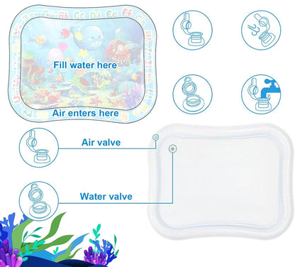 GARNHLOB water mat for tummy time, 75 x 95 cm, SEA CREATURES