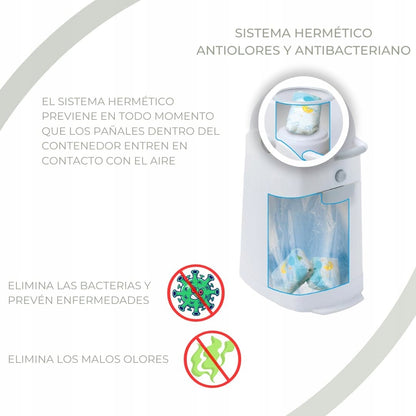 DIAPER CHAMP καλάθι για πάνες για σακούλες απορριμμάτων +/-30 τεμάχια