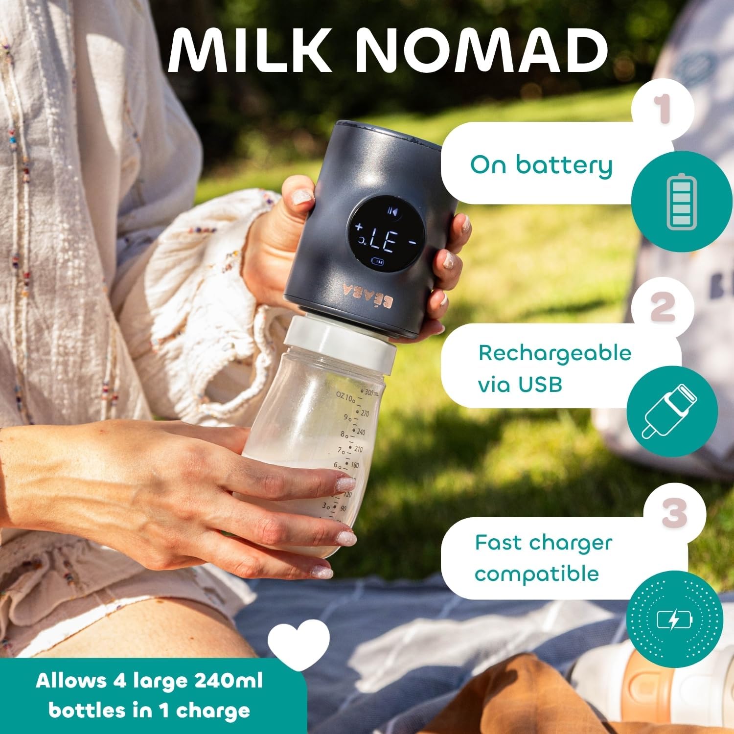 BÉABA Milk Nomad portable bottle warmer
