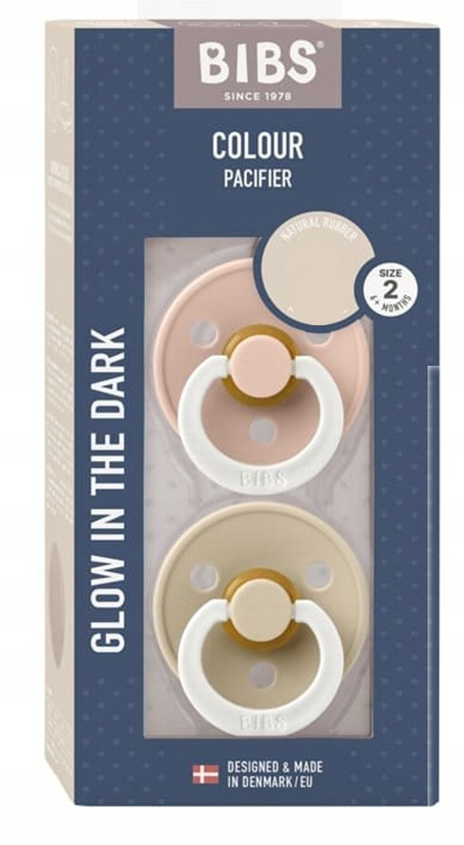 BIBS COLOUR GLOW πιπίλες 2τμχ από καουτσούκ 6μηνών+ ΦΩΤΕΙΝΕΣ ΣΤΟ ΣΚΟΤΑΔΙ