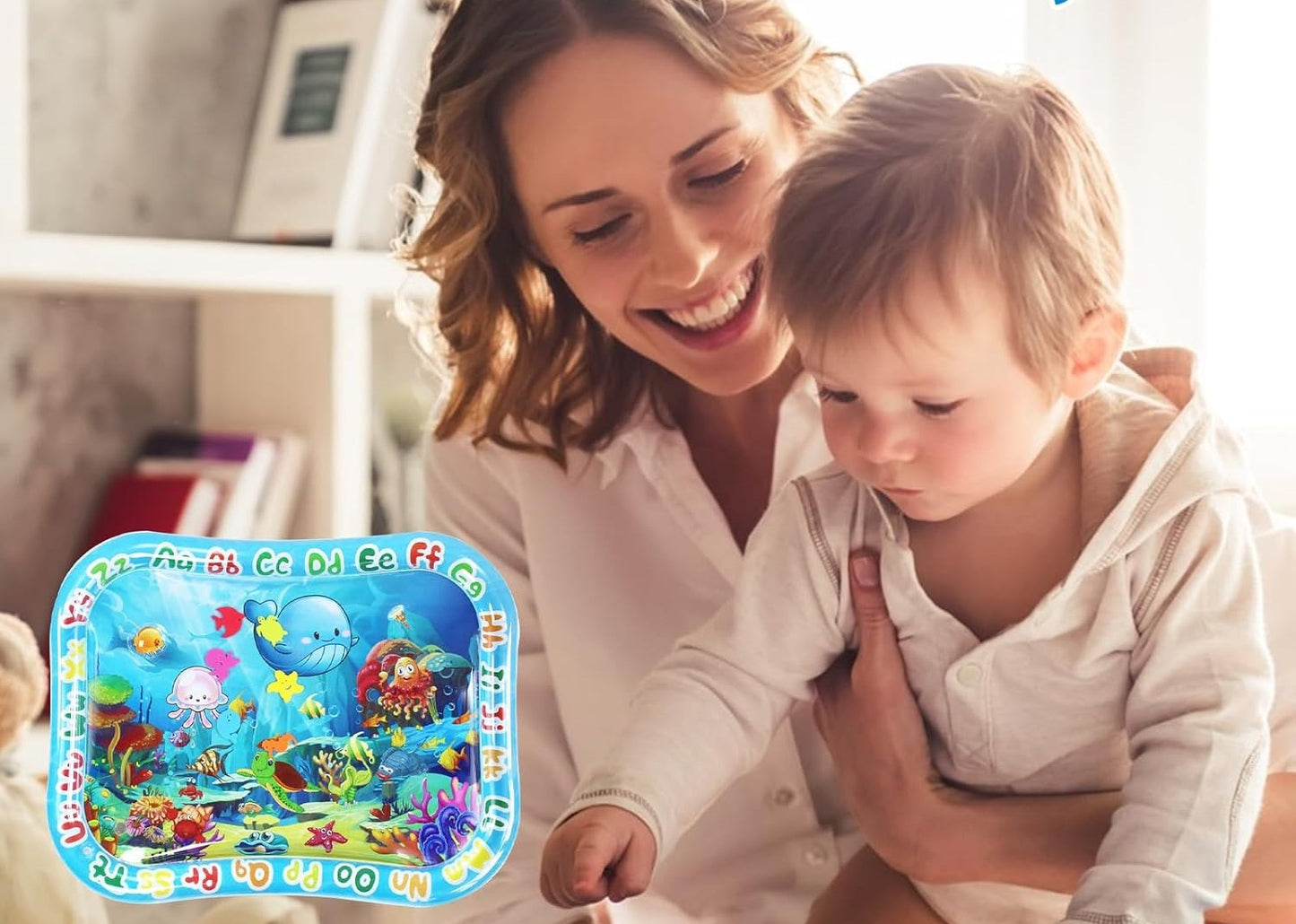 GARNHLOB water mat for tummy time, 75 x 95 cm, SEA CREATURES